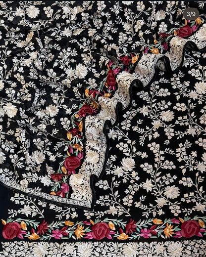 ATHARVA HERITAGE Pure Georgette 80 Grams PARSI GARA SUIT Front and back AH1813GP