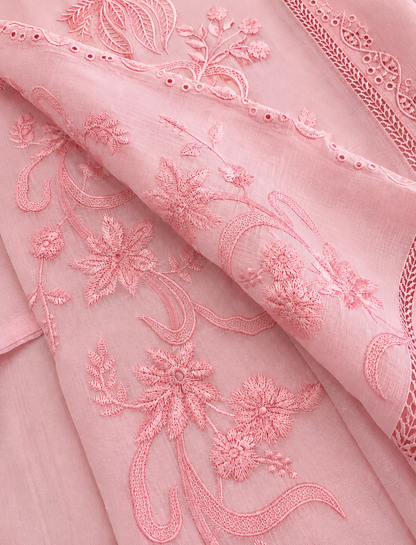 ATHARVA HERITAGE PURE MUL CHANDERI Thread Embroidery Pakistani SUIT AH1813091 Pink