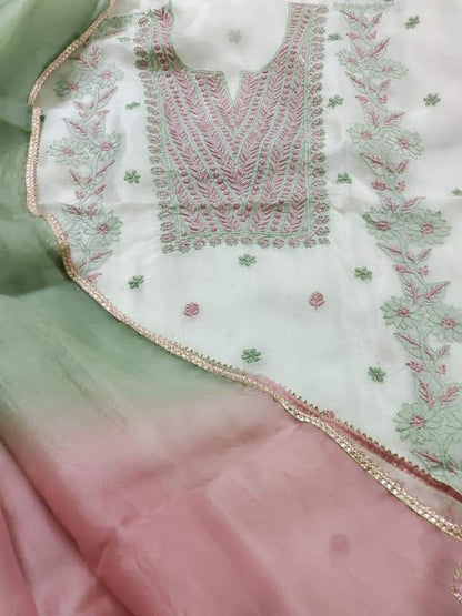 ATHARVA HERITAGE “Ombre Nazakat – Silk Organza Chikankari Elegance” Sheer00095