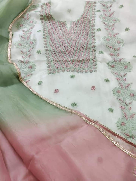 ATHARVA HERITAGE “Ombre Nazakat – Silk Organza Chikankari Elegance” Sheer00095