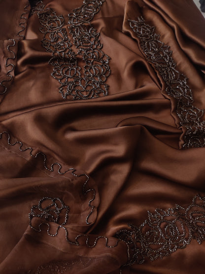 Atharva Luxe – Pure Silk Luxury Kurta Set with Handcrafted Ghera Sleeves & Organza Dupatta PSH0068B