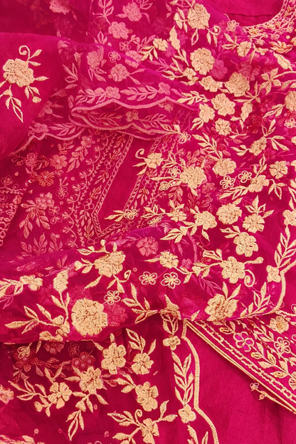 Atharva heritage Exquisite Hand Zardozi Embroidered Pakistani Suit on Pure Silk Organza SLP0010
