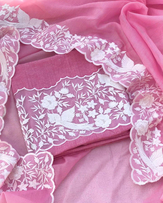 ATHARVA HERITAGE PURE MUL CHANDERI PARSI GARA SUIT MCH0081P