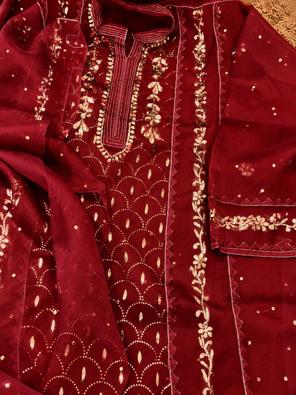 Atharva Heritage Sheer Luxury /Premium Lucknowi Semi Stitched Collection SHEER00079
