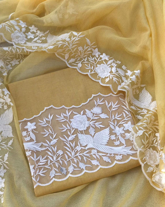 ATHARVA HERITAGE PURE MUL CHANDERI PARSI GARA SUIT MCH0081Y