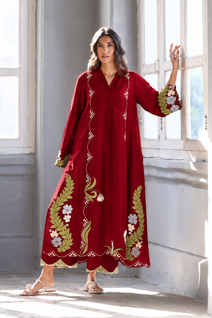 Atharva Heritage Elegant Pure Raw Silk (80g) Pakistani Co-ord Set – Kurta & Pants Complimentary Dupatta RWS801