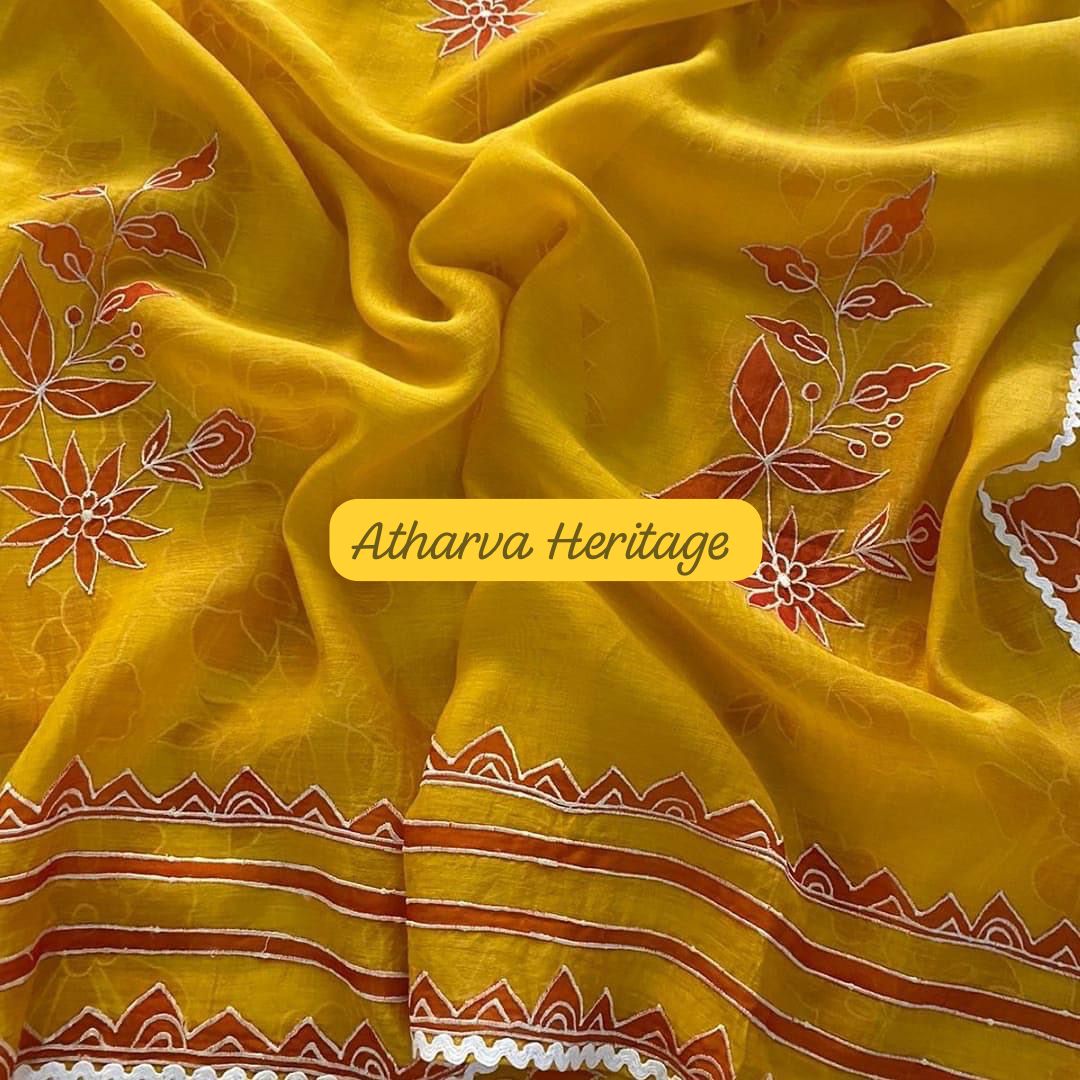 Atharva PURE Mul CHANDER  Applique SUIT CH17515