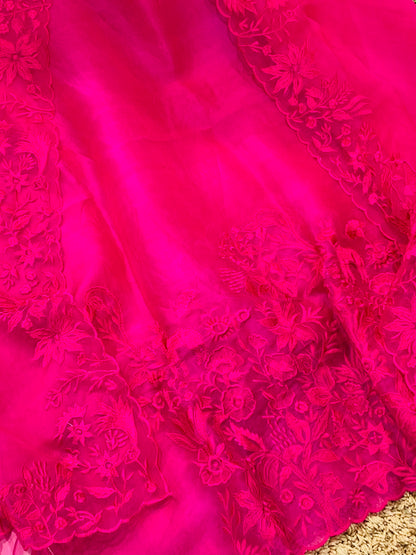 Sheer Luxury Trousseau Collection unstitched Suit SLP0051(B) Hot Pink
