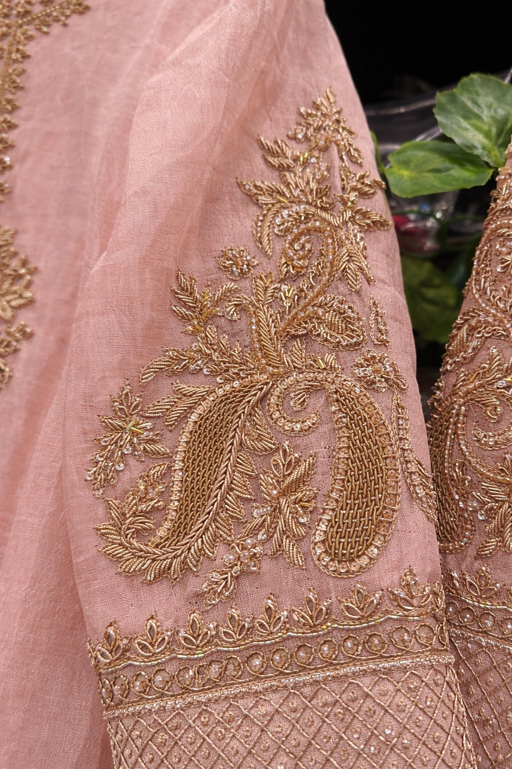 Atharva Heritage ✨Trousseau Collection – Handwoven Tissue Silk Zardozi Ensemble Front Embroidery ✨ PTSTHZ567