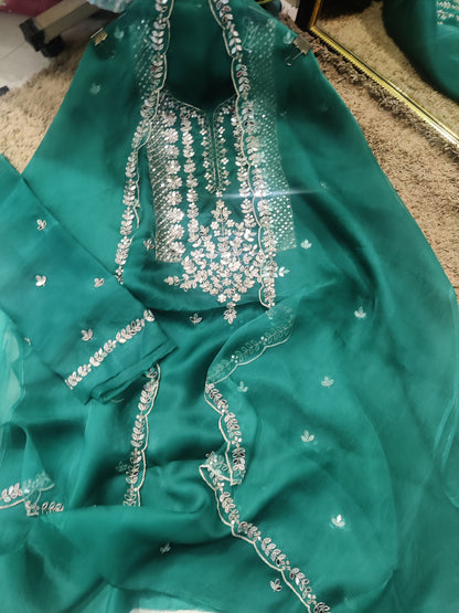 ATHARVA HERITAGE SHEER LUXURY HAND MIRROR EMBROIDERY SUIT SHEER0027G