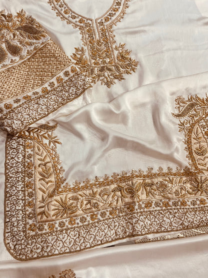 Atharva Heritage ✨Trousseau Collection – Handwoven Pure Silk 80 Grams Zardozi Pakistani Ensemble ✨ PTSTHZ567