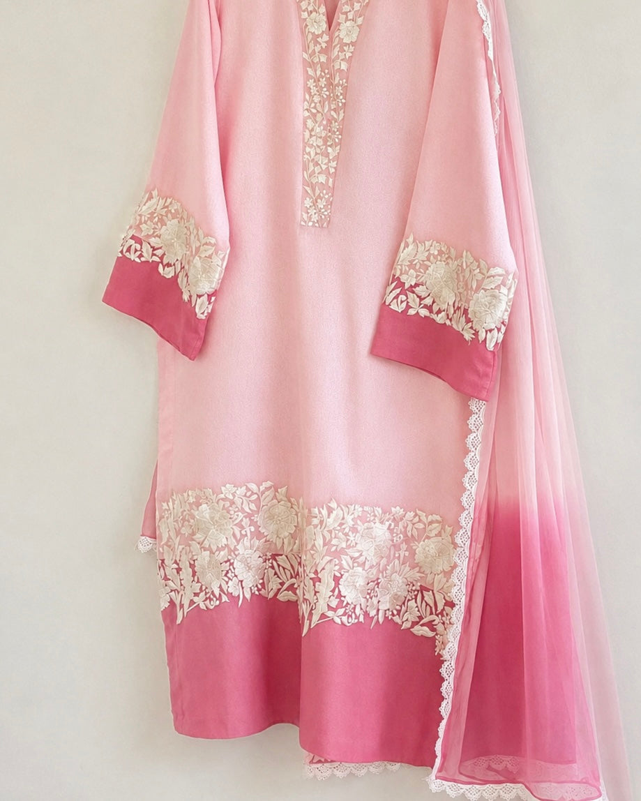 Atharva Heritage "Enchanting Elegance: Pure Silk 80 Grams Pakistani Suits Adorned with Exquisite Parsi Embroidery MS002