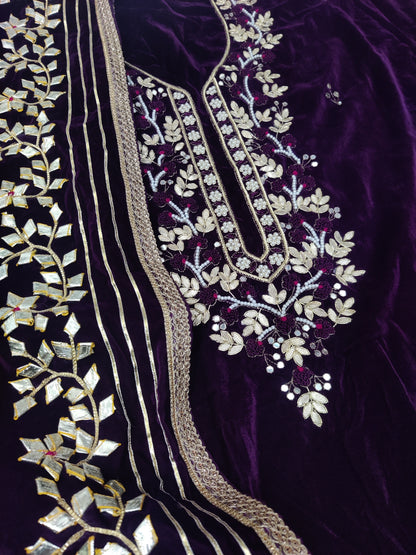 Atharva Heritage/ Hand Embroidered The Winter Velvet 2024 Edits EM1034