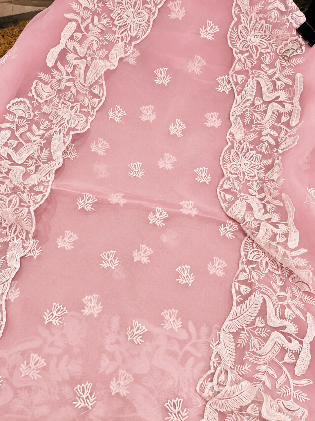 Atharva Heritage SHEER LUXURY Pure Silk Organza French Thread Embroidered Suit SOFTHP561