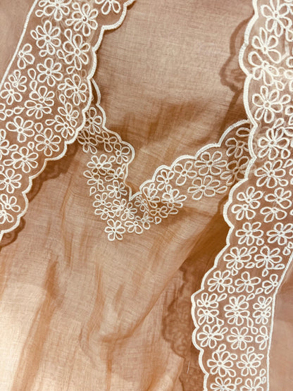 PURE MUL CHANDERI  AND Pure Silk ORGANZA EDITS CHO00156 Beige