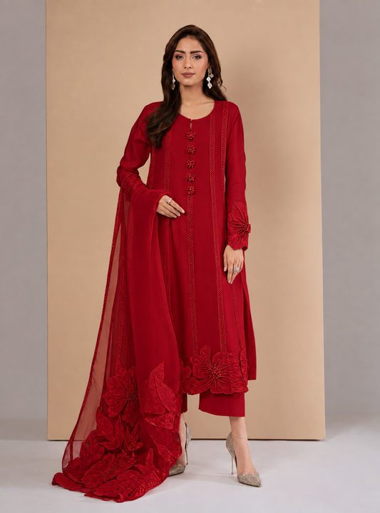 ATHARVA HERITAGE Sheer Luxury Ready to Wear Pakistani Appliqué Suit SLP05055