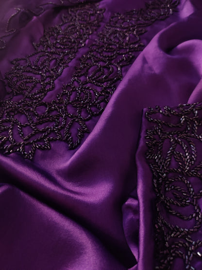 Atharva Luxe – Pure Silk Luxury Kurta Set with Handcrafted Ghera Sleeves & Organza Dupatta PSH0068P