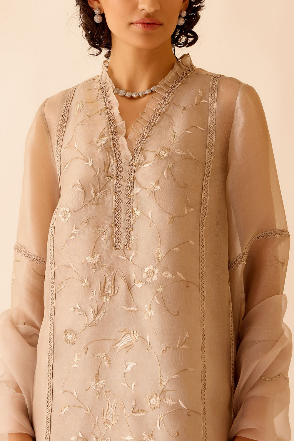 Atharva Heritage/pure silk Organza Pakistani Parsi Gara Coord Set PRP003