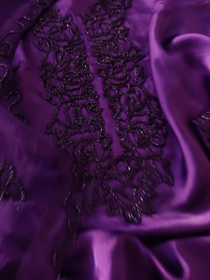 Atharva Luxe – Pure Silk Luxury Kurta Set with Handcrafted Ghera Sleeves & Organza Dupatta PSH0068P