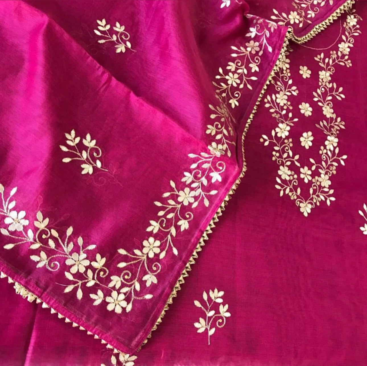 ATHARVA HERITAGE SHEER LUXURY Pure Chanderi Silk 70 Grams  SUIT Gota Pati CHPH001