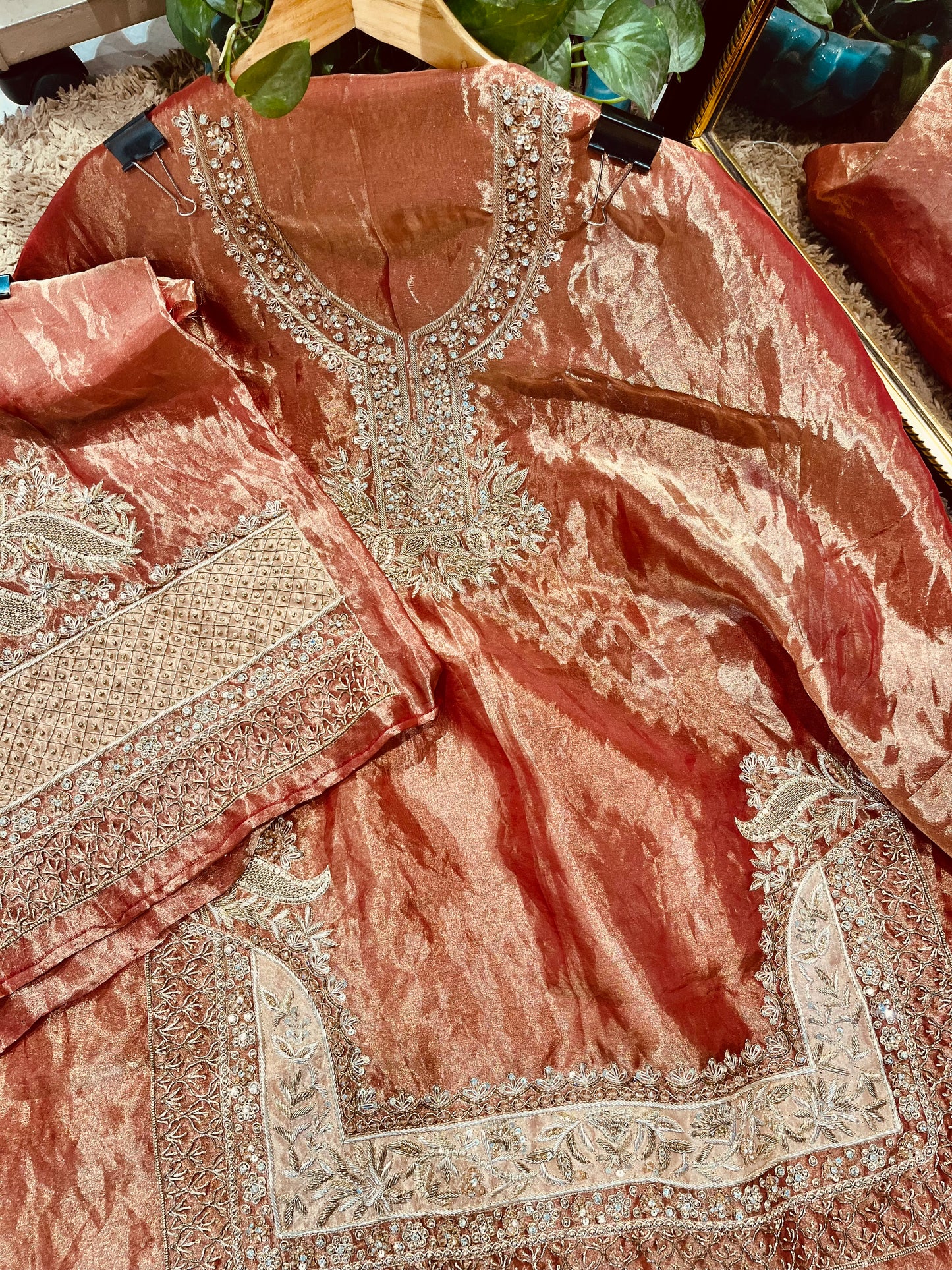 Atharva Heritage ✨Trousseau Collection – Handwoven Tissue Silk Zardozi Ensemble Co-Ord Set  ✨