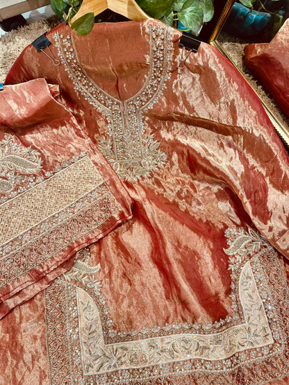 Atharva Heritage ✨Trousseau Collection – Handwoven Tissue Silk Zardozi Ensemble Co-Ord Set  ✨