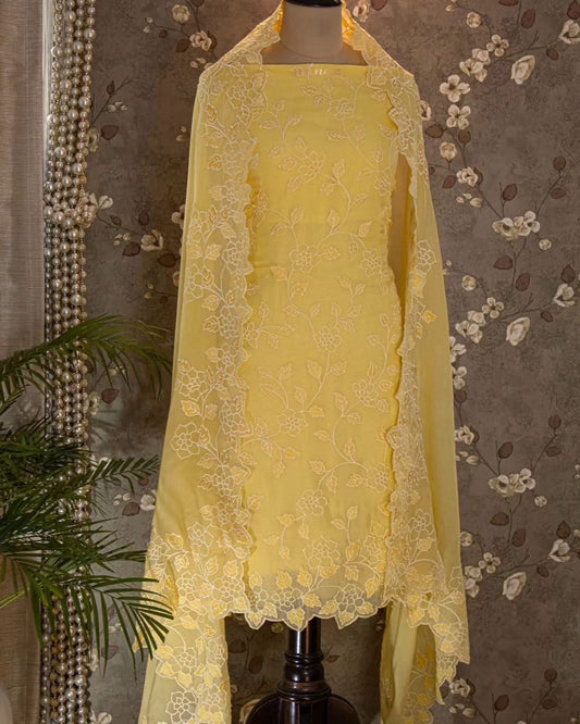 ATHARVA HERITAGE PURE MUL CHANDERI DYEABLE SHADOW EMBROIDERY UNSTITCHED SUIT CH5433