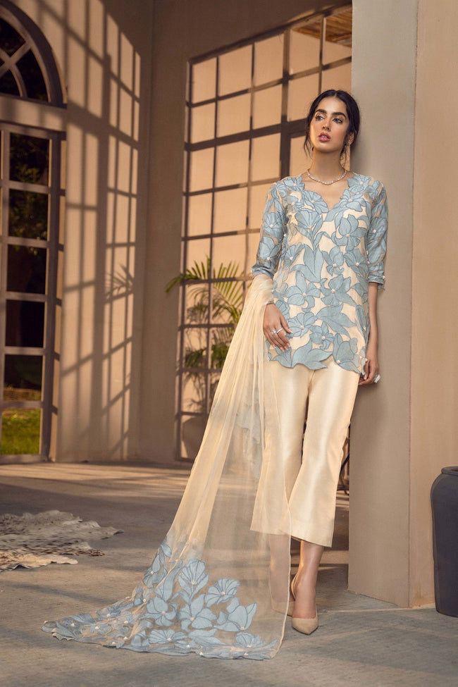Sheer Luxury Ready to Wear Pakistani Appliqué Suit SLP0018