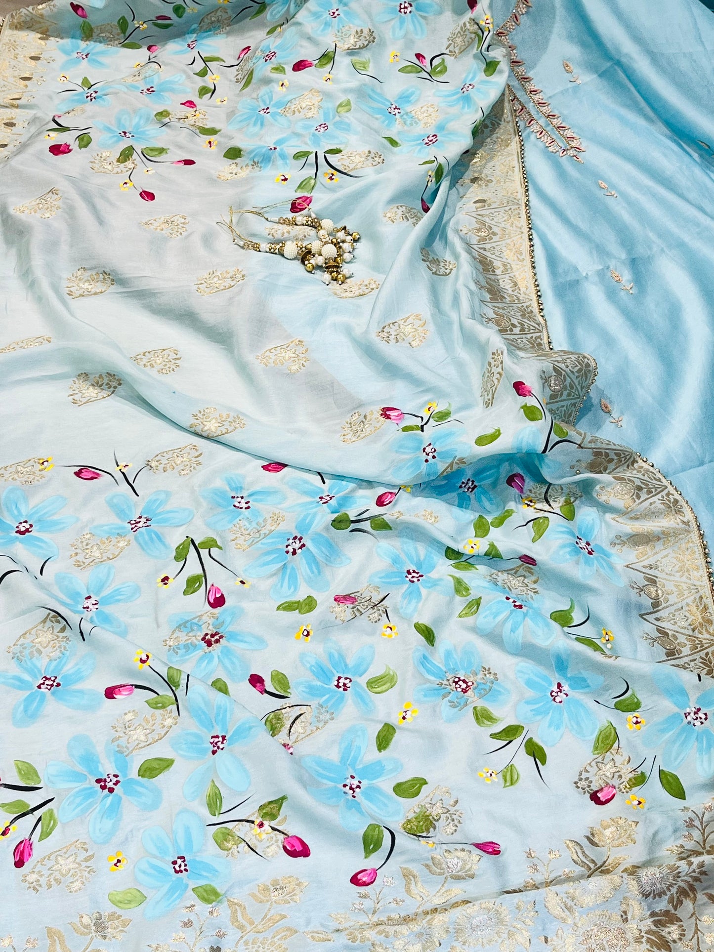 ATHARVA HERITAGE Hand Embroidery Salwar Kameez/Chanderi Ladies Suit/Banarsi Silk Dupatta/Stones/Custom Stitch Unstitch/Embroidery Potli/Gift/CH16778