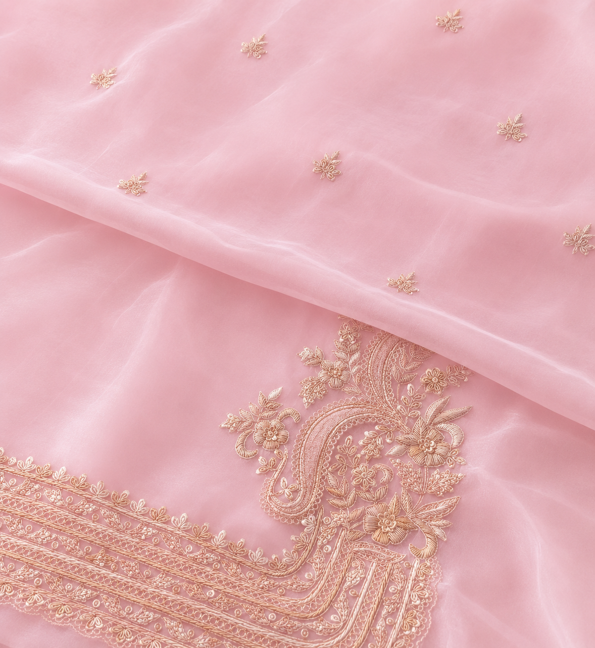 Atharva Heritage ✨Trousseau Collection – Pure SATIN organza Zardozi Ensemble Front Embroidery 3 Pc Farshi Salwar Coord Set ✨ PTSTHZ567