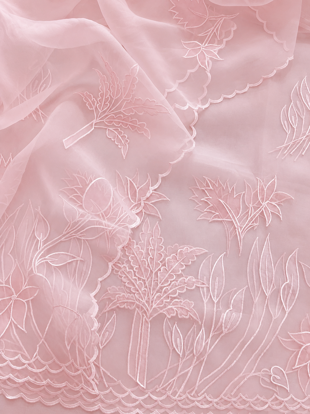 ATHARVA HERITAGE SHEER LUXURY PURE SILK ORGANZA APPLIQUE UNSTITCHED SUIT SHEER00151