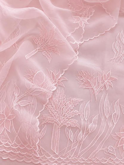 ATHARVA HERITAGE SHEER LUXURY PURE SILK ORGANZA APPLIQUE UNSTITCHED SUIT SHEER00151