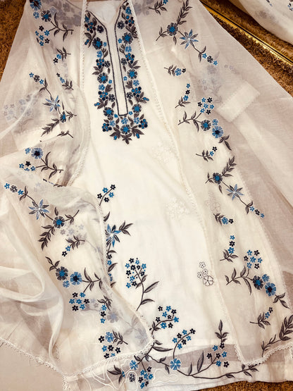 ATHARVA HERITAGE PURE MUL CHANDERI SILK  PARSI GARA SUIT MCH0013-12