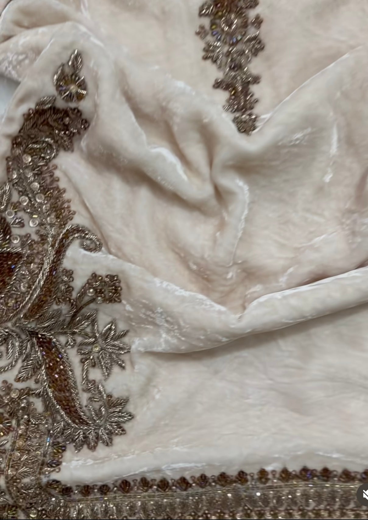 Atharva Heritage ✨ – Pure Silk Velvet Zardozi Ensemble Top And Bottom /Custom Stitch Upto 9XL, Unstitched ✨ PTSTHZ569