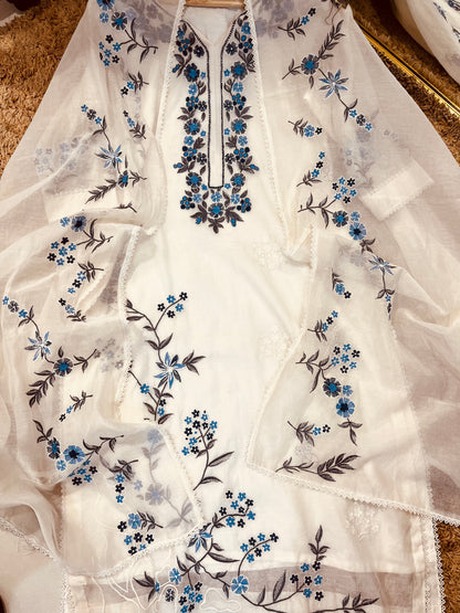 ATHARVA HERITAGE PURE MUL CHANDERI SILK  PARSI GARA SUIT MCH0013-12