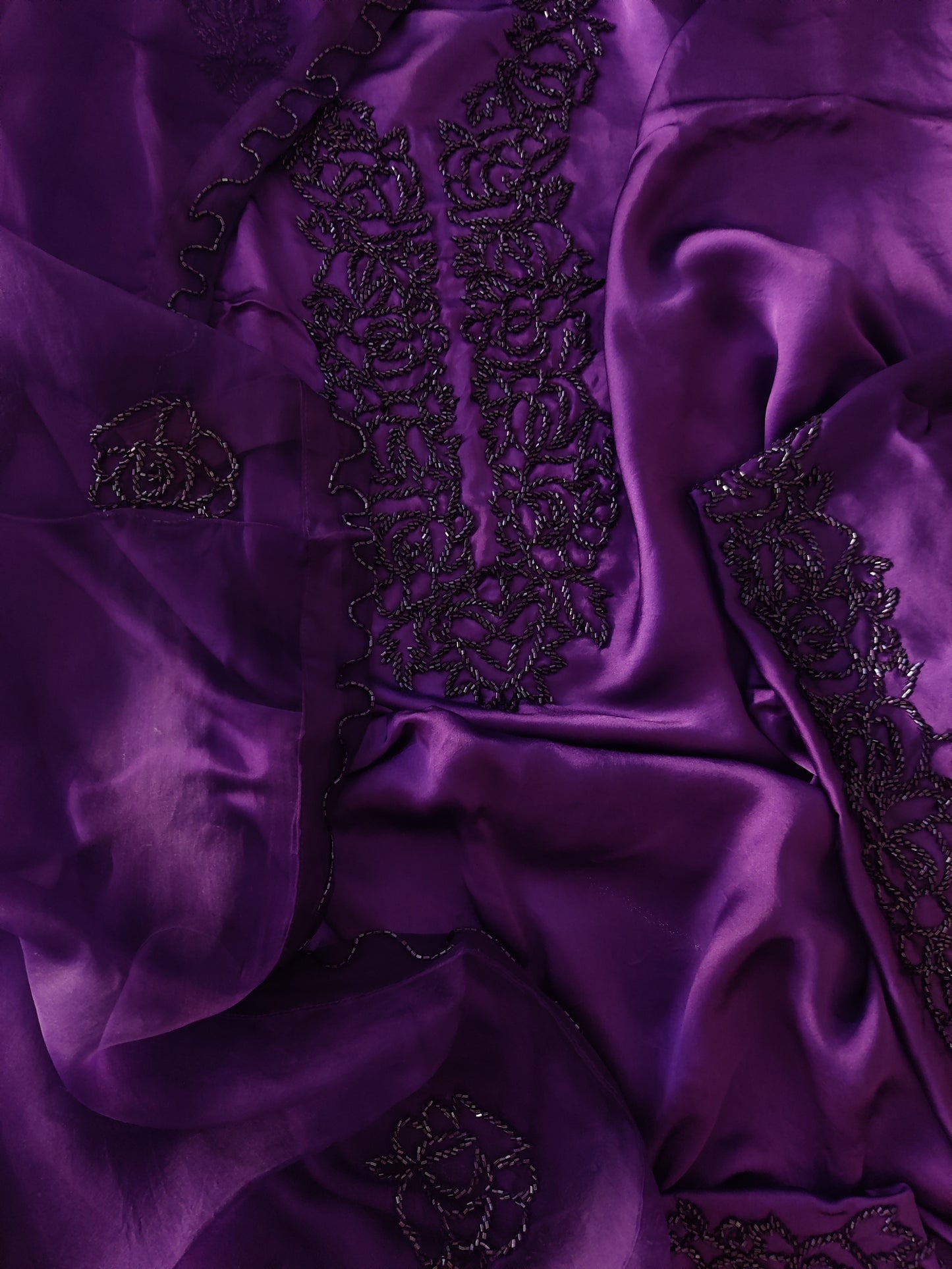 Atharva Luxe – Pure Silk Luxury Kurta Set with Handcrafted Ghera Sleeves & Organza Dupatta PSH0068P