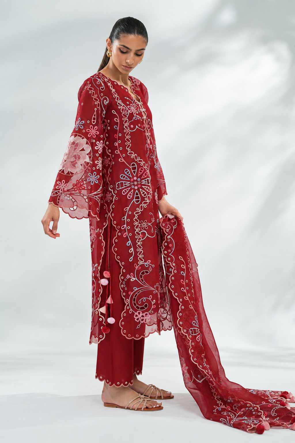 ATHARVA HERITAGE Pure Silk Organza with Cutwork Pakistani Suit~✨🌼