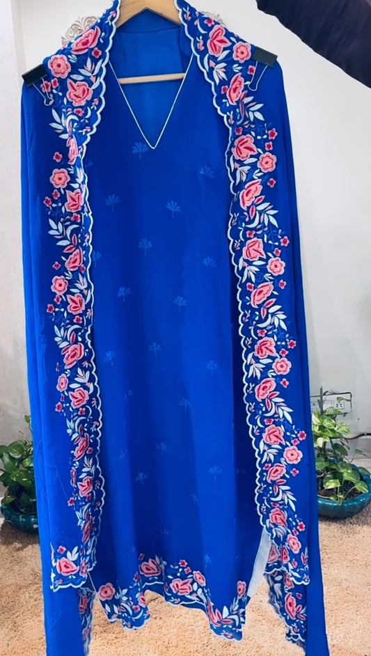 ATHARVA HERITAGE Georgette PARSI GARA SUIT GR008P PURPLE