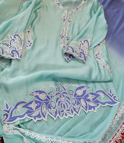 Pure Handwoven Chanderi silk Pakistani suit PRP004