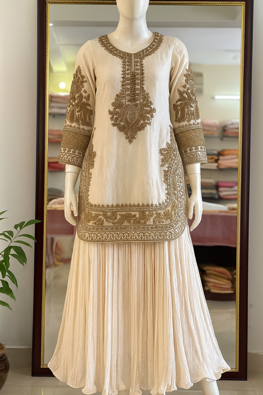 Atharva Heritage ✨ Diwali & Karva Chauth Exclusive – Handwoven Tissue Silk Zardozi Ensemble ✨ PTSTHZ569