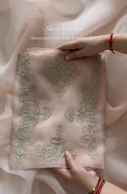 SHEER LUXURY PURE SILK ORGANZA AARI SUIT SHEER0035