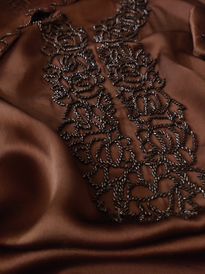 Atharva Luxe – Pure Silk Luxury Kurta Set with Handcrafted Ghera Sleeves & Organza Dupatta PSH0068B