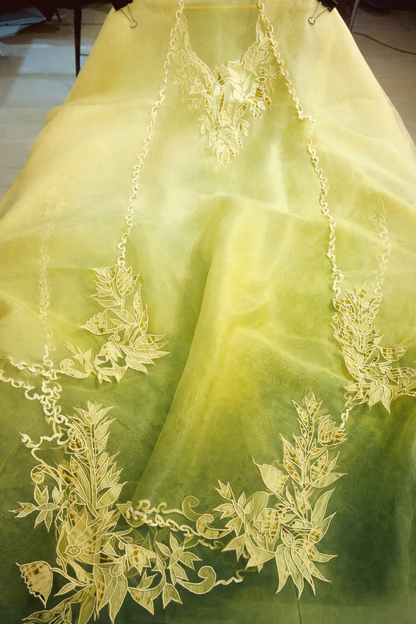 ATHARVA HERITAGE Satin Organza 80 Grams Ombre Hand Applique Pakistani Suit SLPOM976