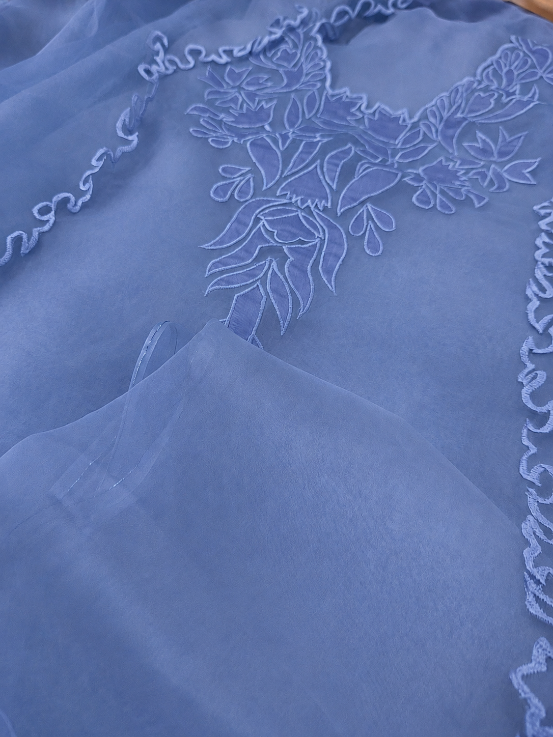 Atharva Heritage Sheer Luxury Ready to Wear Pakistani Appliqué  Unstitched Suit SLP0507 Pastel Lilac