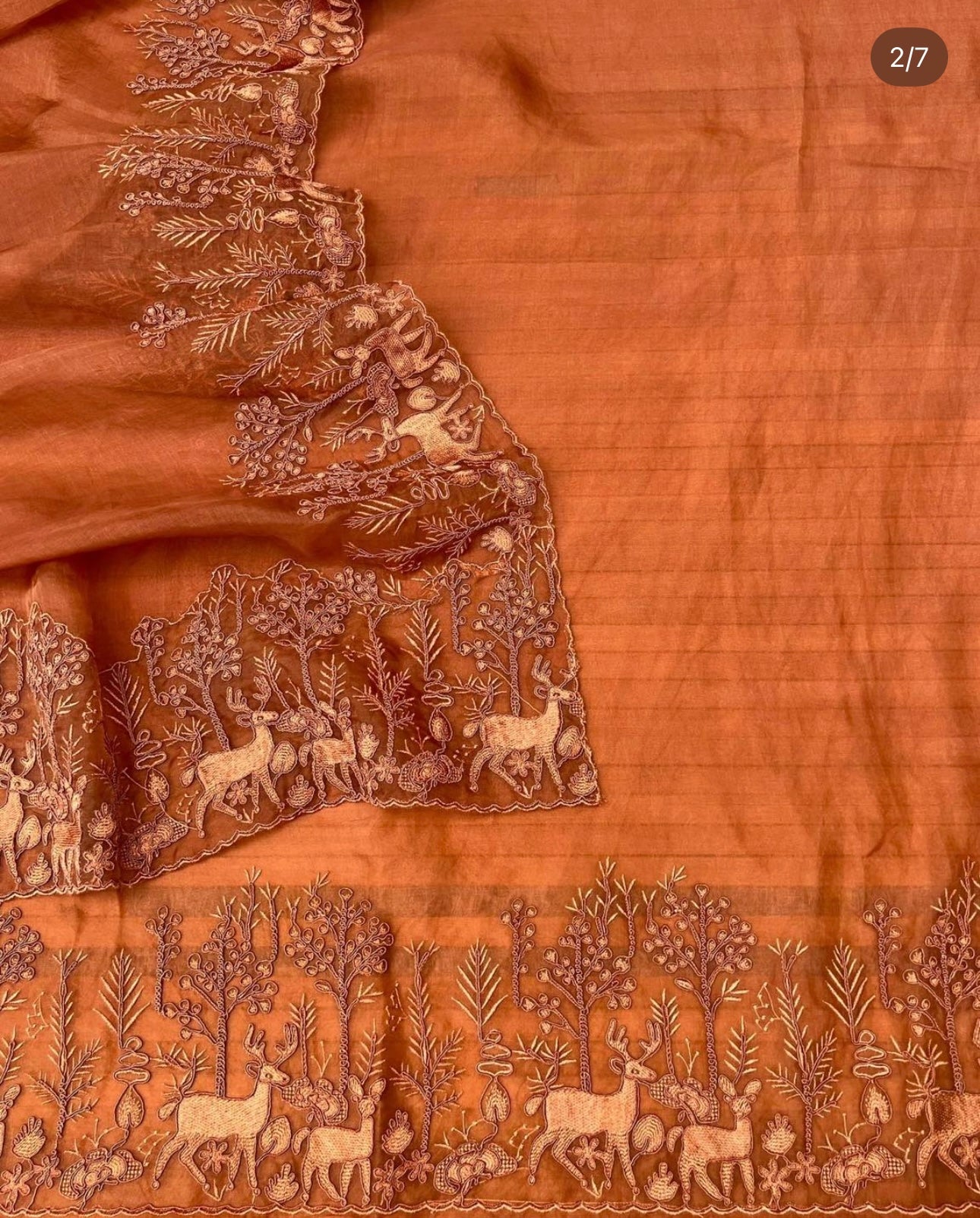 Atharva Heritage SHEER LUXURY Pure Silk Organza French Thread Embroidery SUIT SHEER00715