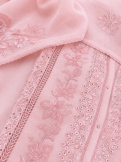 ATHARVA HERITAGE PURE MUL CHANDERI Thread Embroidery Pakistani SUIT AH1813091 Pink
