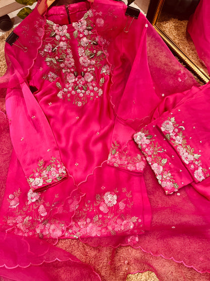 Atharva Heritage Premium Hand-Embroidered Farshi Salwar Suit in Pure Satin Silk PSSF145