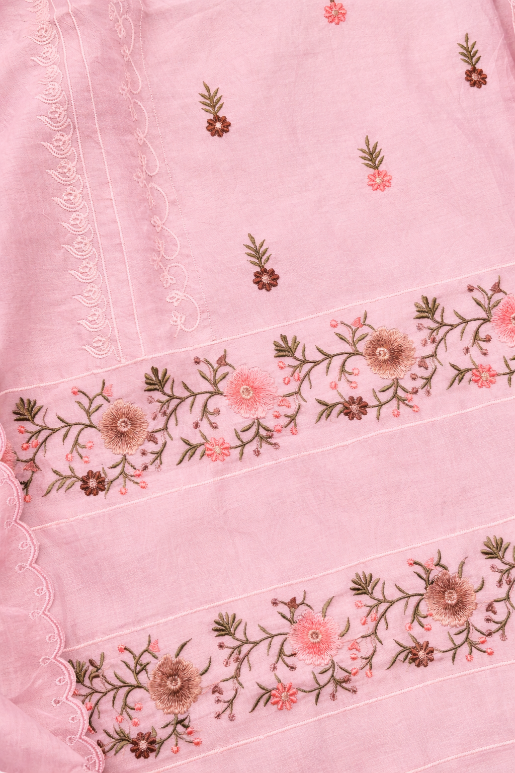 Atharva Heritage PURE MUL CHANDER   PARSI GARA SUIT CH5426B Powder pink