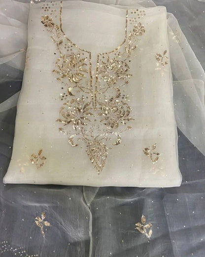 Sheer Luxury /Premium Lucknowi Collection Dyeable  Sheer00087