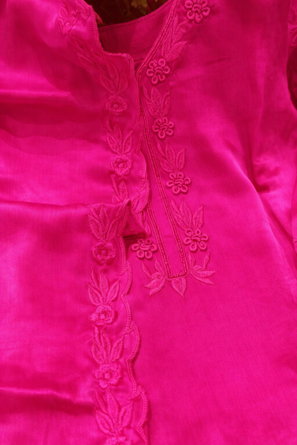 Atharva Heritage Neon Hot Pink Pure Silk Farsi Salwar Suit with French Embroidery – Three Piece Pakistani Set AH1813FS67